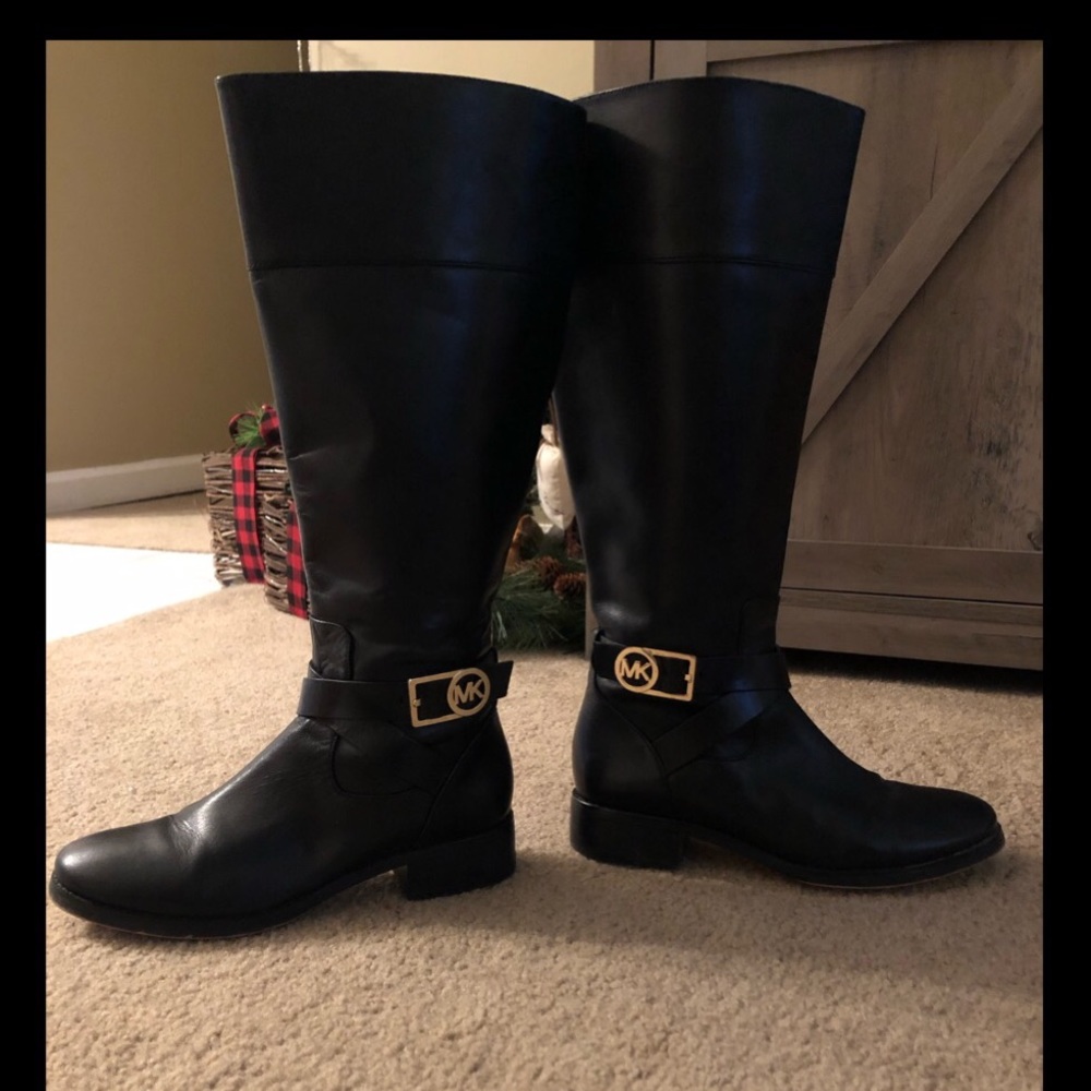 Mid Calf Leather Boots
